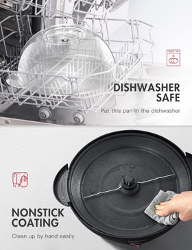 Yabano popcorn machine removable nonstick plate for easy cleaning.