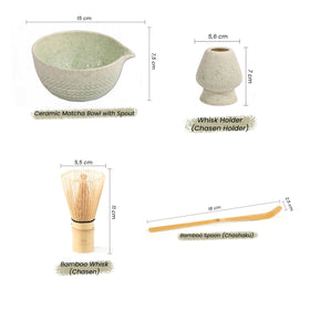Yabercha bamboo whisk (chasen) for creamy, lump-free matcha preparation.