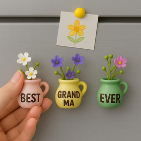 YACO STORE yellow mini vase magnet brings cheerful blossoms to surfaces.