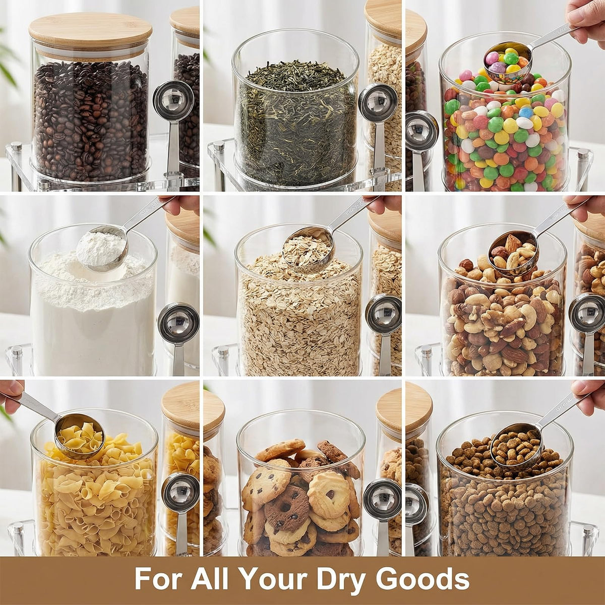 YAGELI complete set with shelf helps maintain an organized, visible pantry.