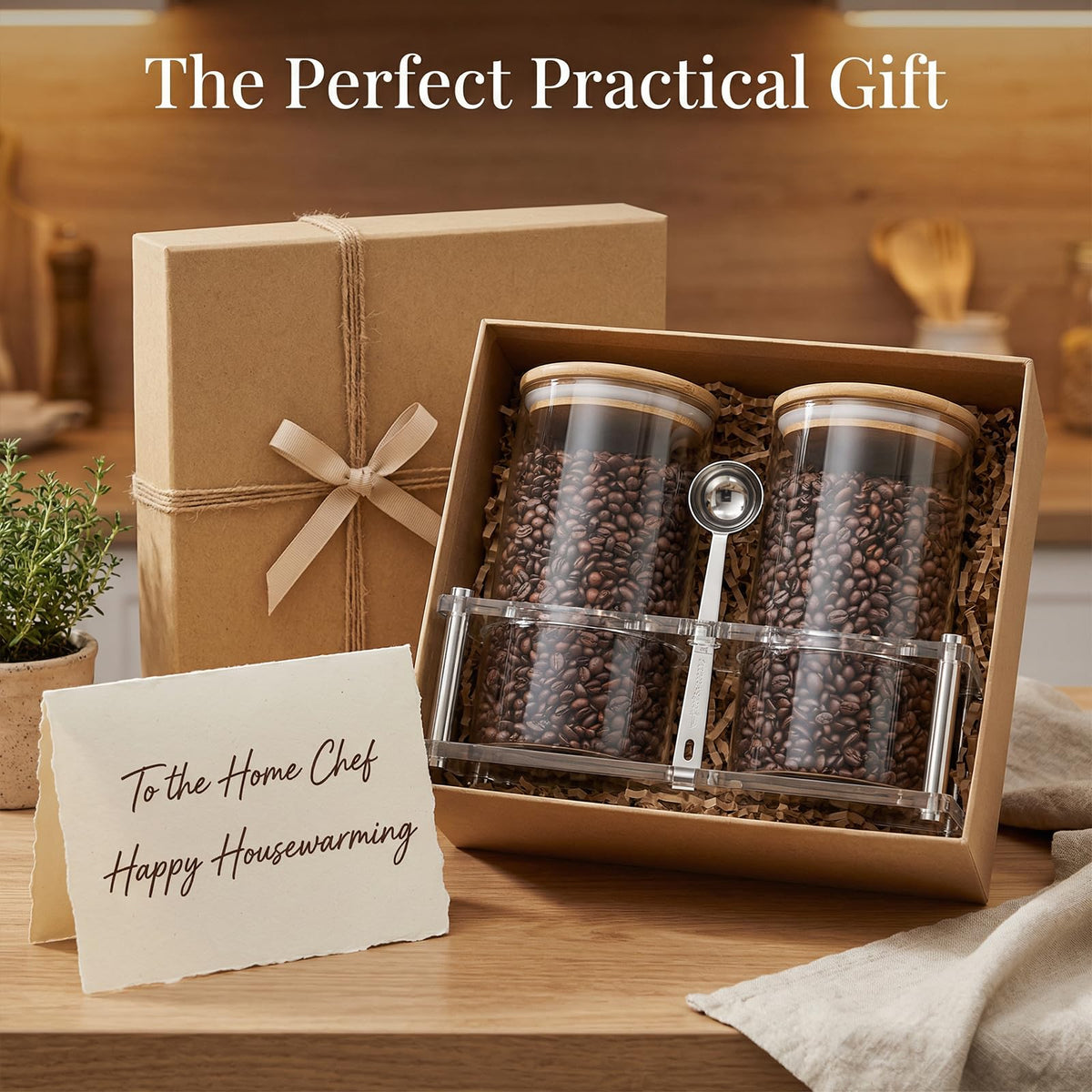 YAGELI modern farmhouse style enhances any pantry or countertop display.