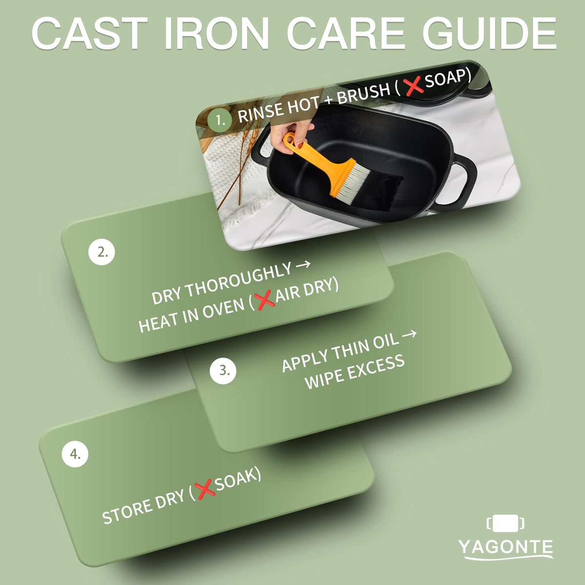 YAGONTE durable cast iron for focaccia and sourdough baking.