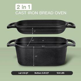 YAGONTE tight-fit lid traps steam for a crispy crust.