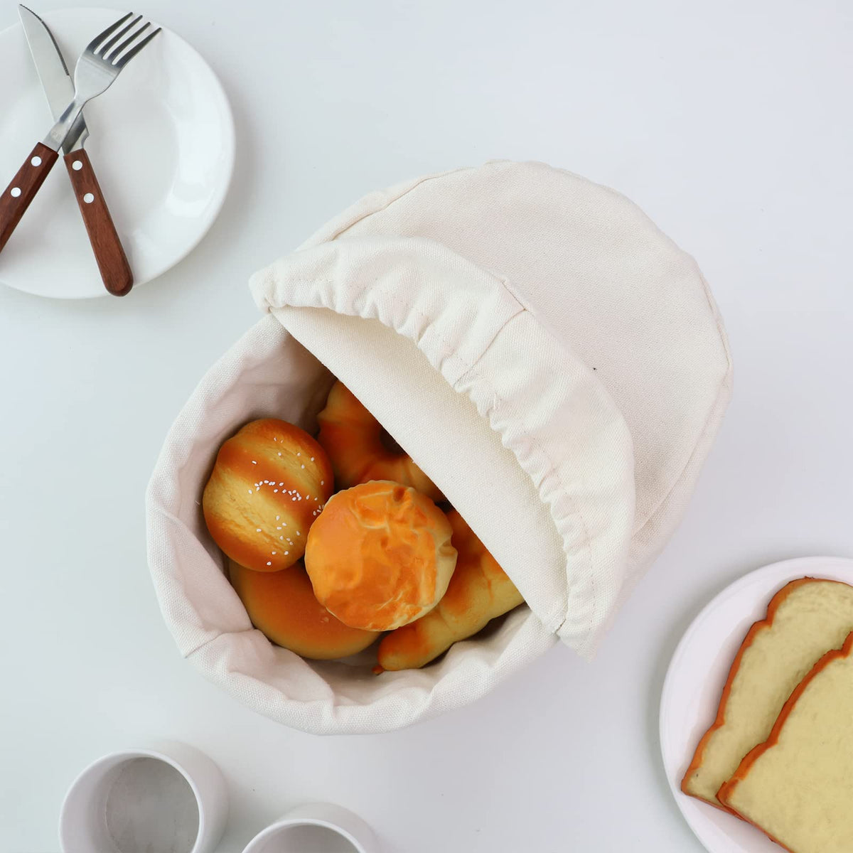 YAHUAN bread basket on table ready for serving with rustic charm.