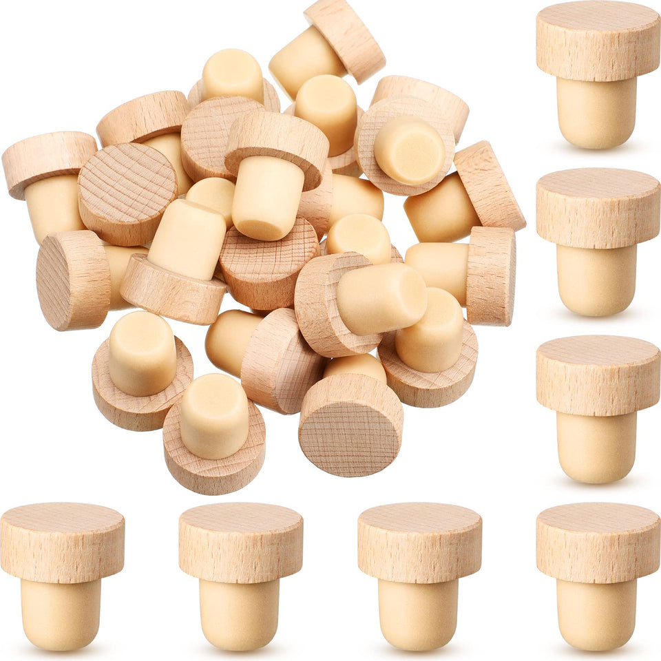 Yalikop 24-pcs T-shaped cork plugs seal bottles to keep wine fresh.