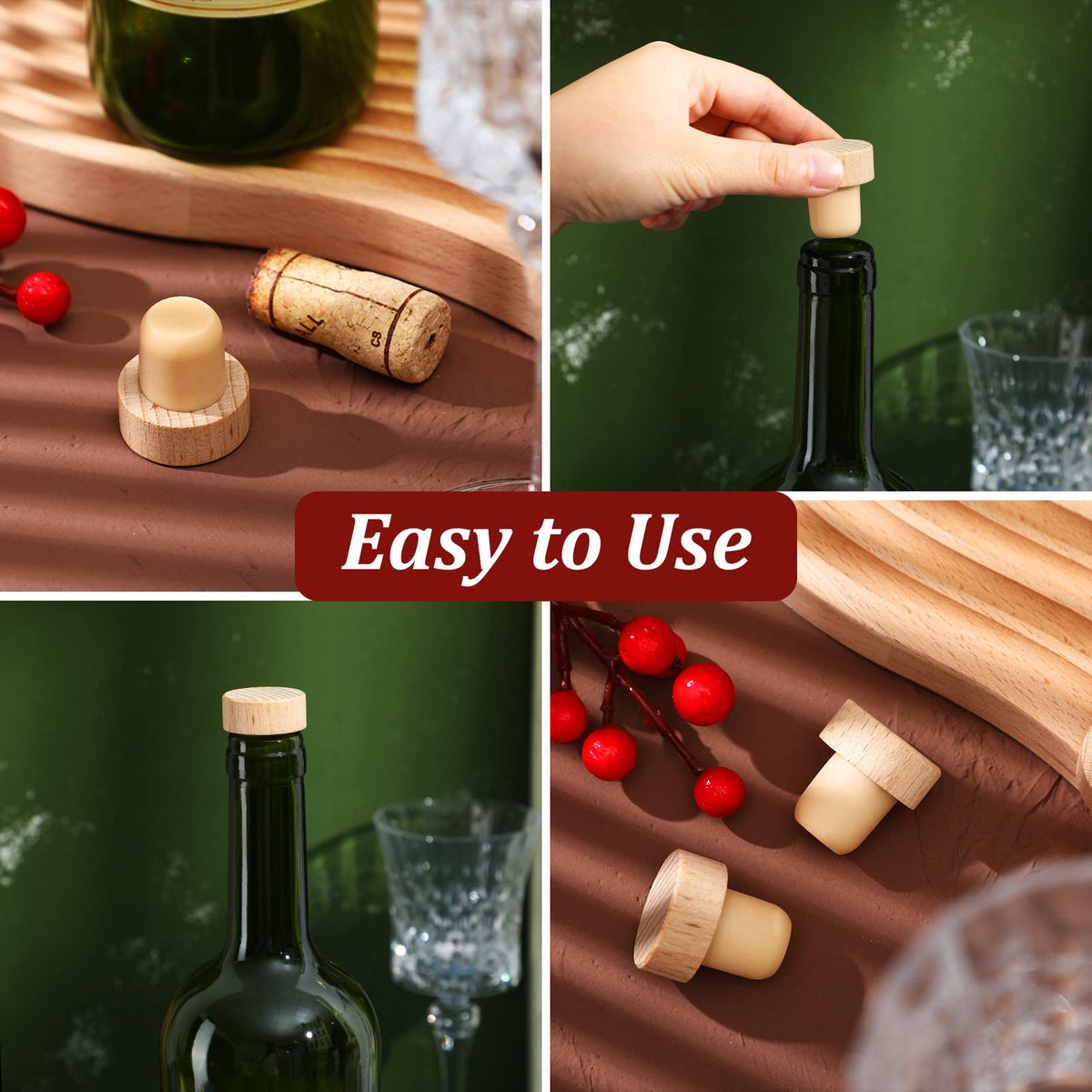 Yalikop easy-to-use cork plugs remove smoothly for quick resealing.