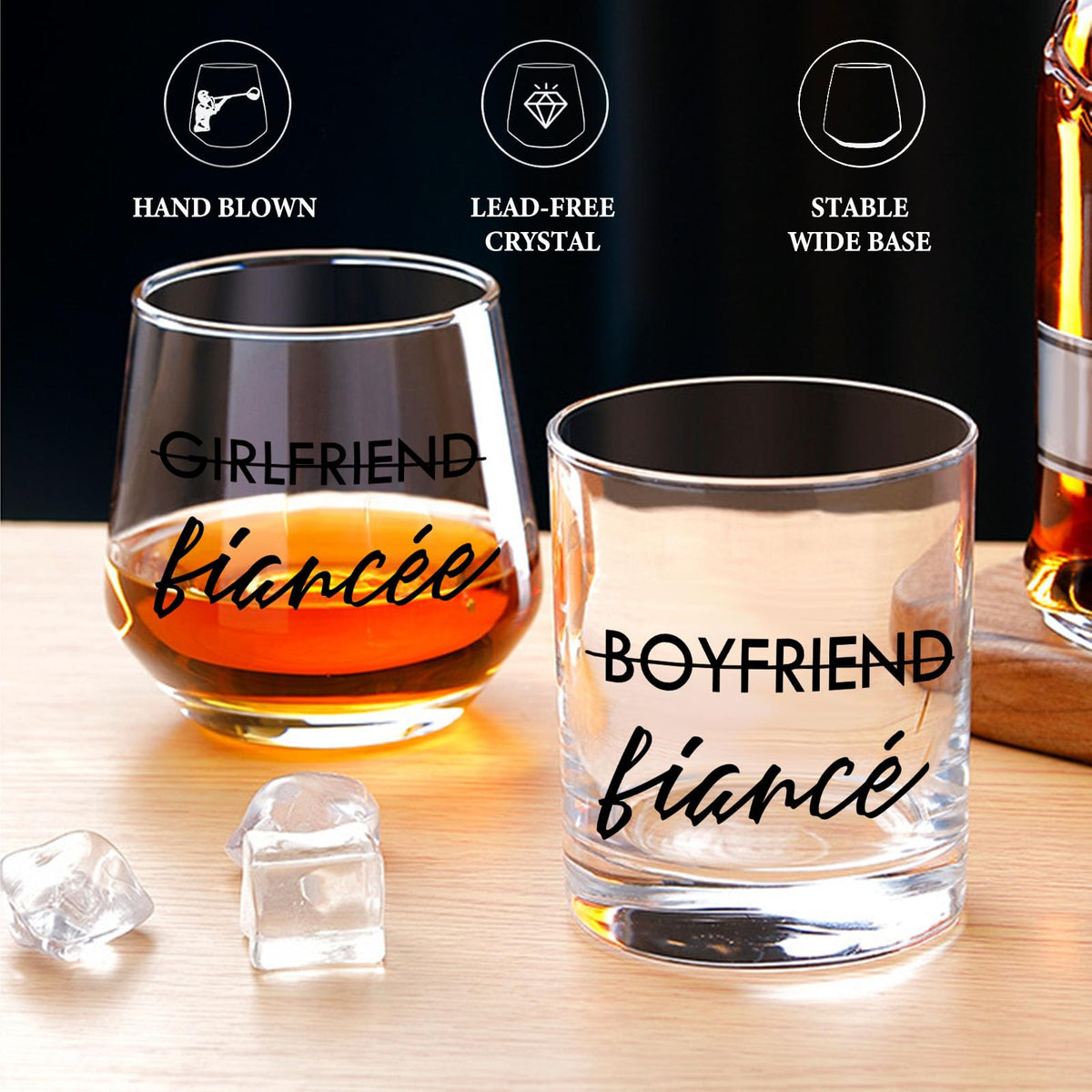 Yalucky engagement glass set enhances celebrations at bridal showers and parties.