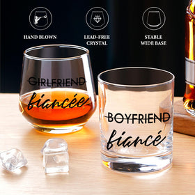 Yalucky engagement glass set enhances celebrations at bridal showers and parties.