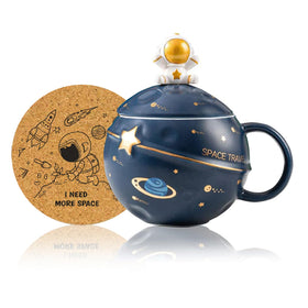 Yalucky kawaii astronaut mug with embossed planet detail for vibrant mornings.