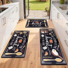 Yamaziot anti-fatigue kitchen rug set for front sink, cushioned support during dishwashing