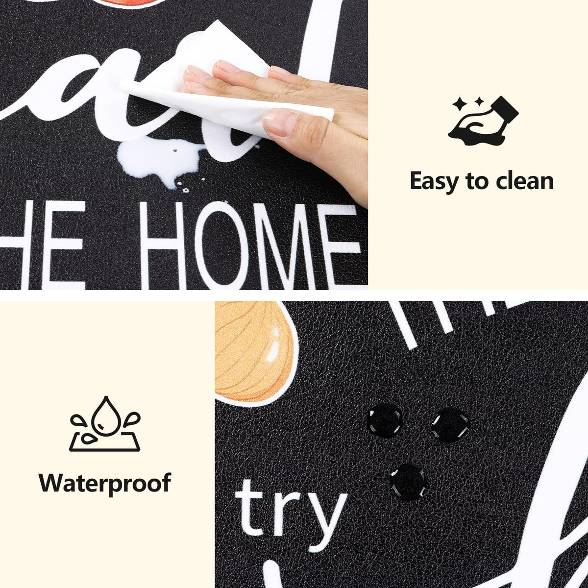 Yamaziot mat with non-slip backing, prevents shifting on smooth floors