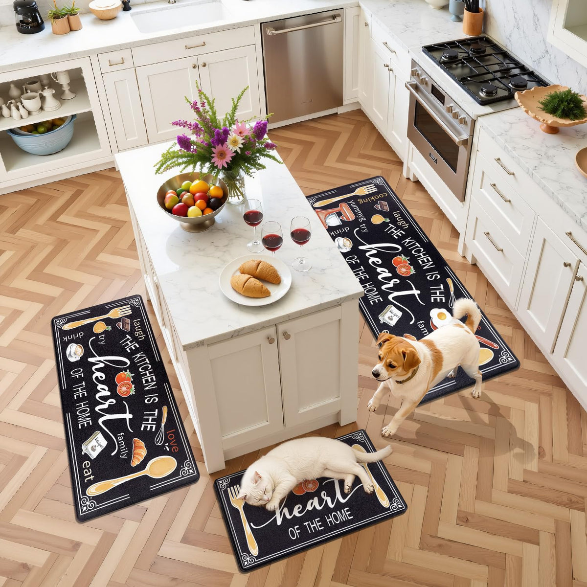 Yamaziot cushioned mats for wood floors, reduces fatigue and wear