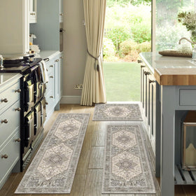 Yamaziot Boho Kitchen Rug Set 3 bohemian-pattern aesthetic enhances cozy kitchens.