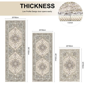 Yamaziot Boho Kitchen Rug Set 3 dining-area-usage shows versatile placement in kitchens.