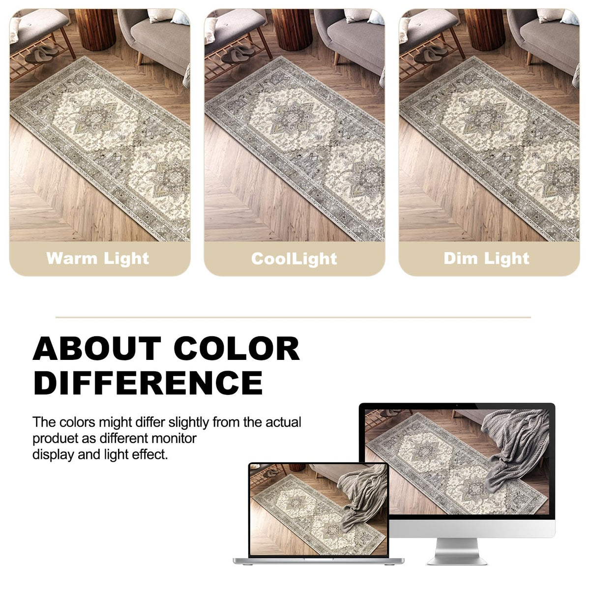 Yamaziot Boho Kitchen Rug Set 3 suitable-for-sink-area placement protects floors.