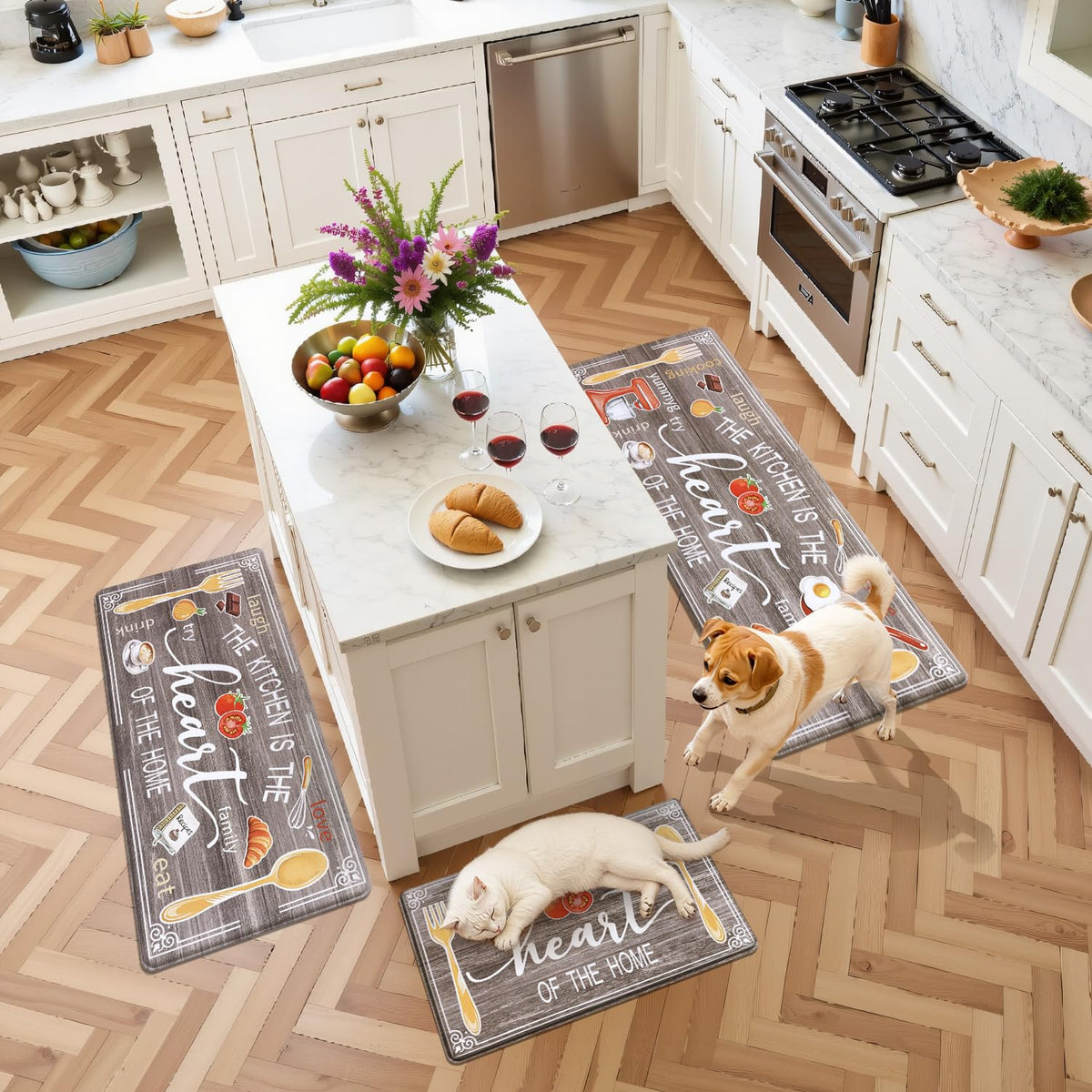 Yamaziot easy-care mats resist spills and wipe clean for a fresh look
