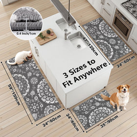 Yamaziot kitchen rug with non-slip backing provides safer footing on busy floors.