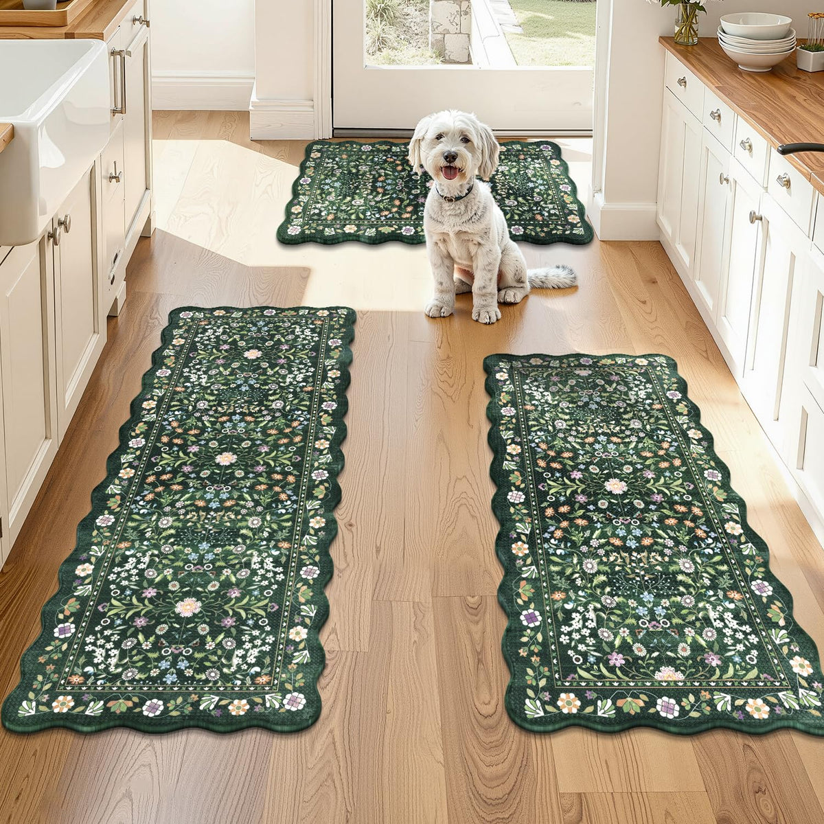 Yamaziot multi-scene floral design adapts to kitchen, laundry, hallway.