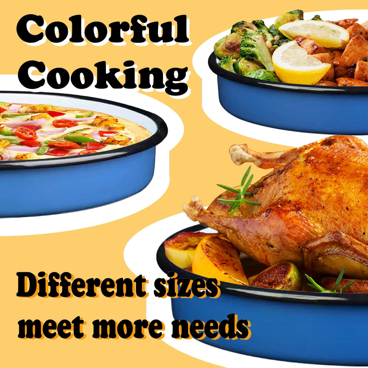 YAMMI TREE dishwasher-safe enamel pans simplify cleanup after meals.