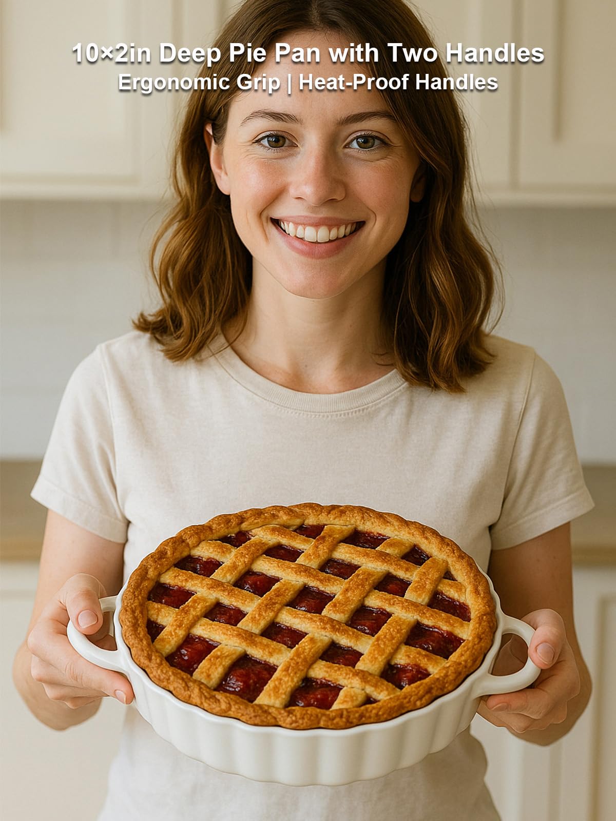 Yamteck 2-inch deep pie pan showing generous fillings