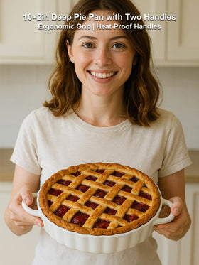 Yamteck 2-inch deep pie pan showing generous fillings
