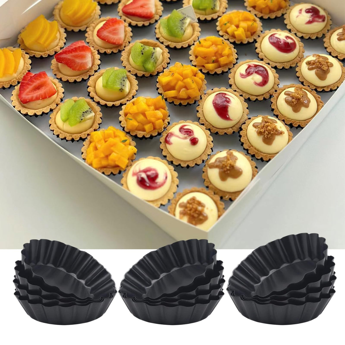 Yamteck mini quiche pan upper base for even baking shells.