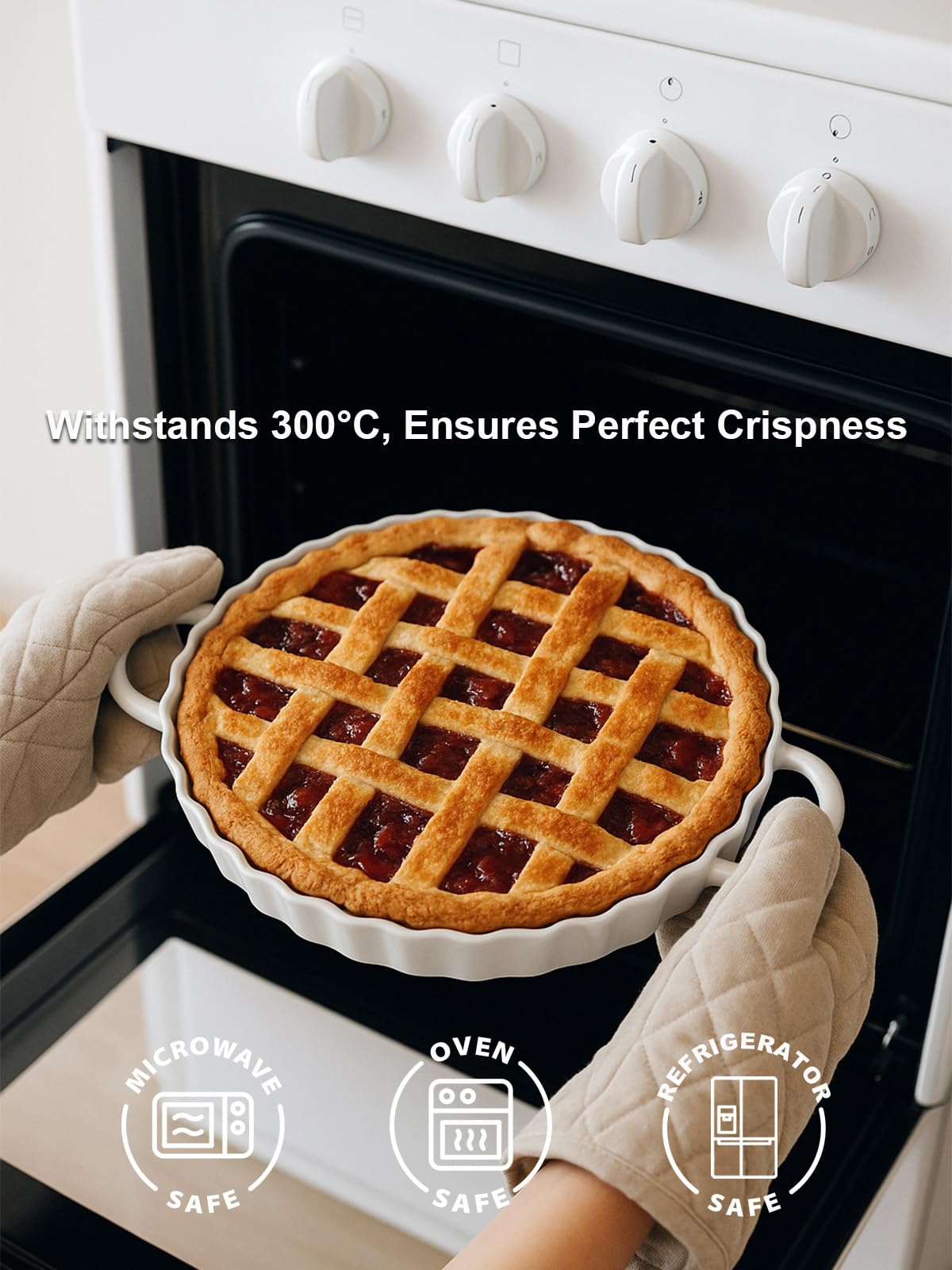 Yamteck bakeware safe in oven, microwave, dishwasher, and freezer