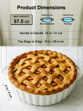 Yamteck pie pan with non-slip base for stable serving