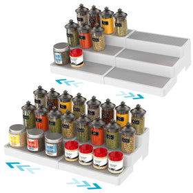 YAN HIN expandable spice rack assembly keeps spices visible and organized