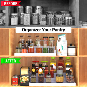 YAN & HIN spice rack display with 27 jars organized and visible.