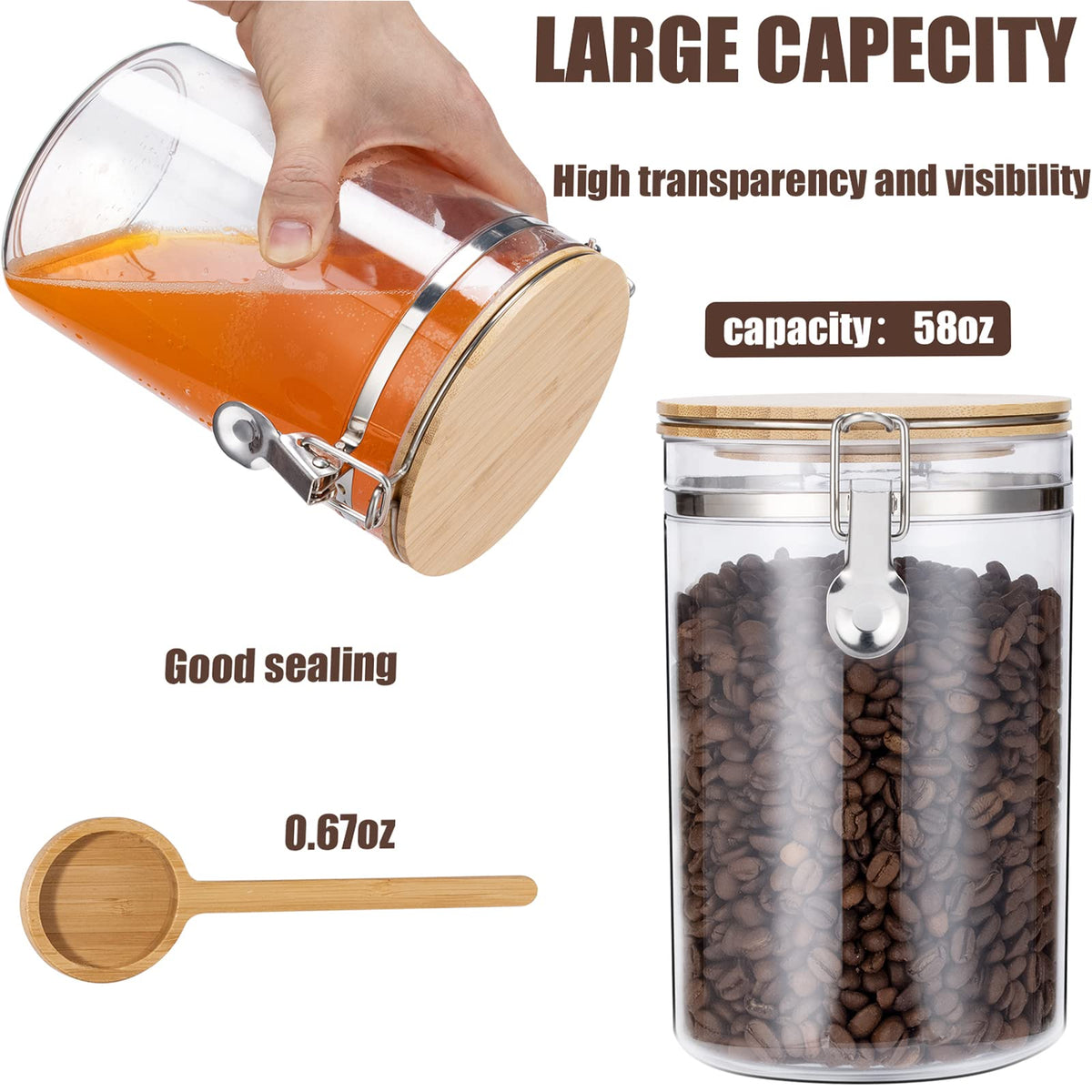 Yangbaga coffee container lid with lock for a tight seal