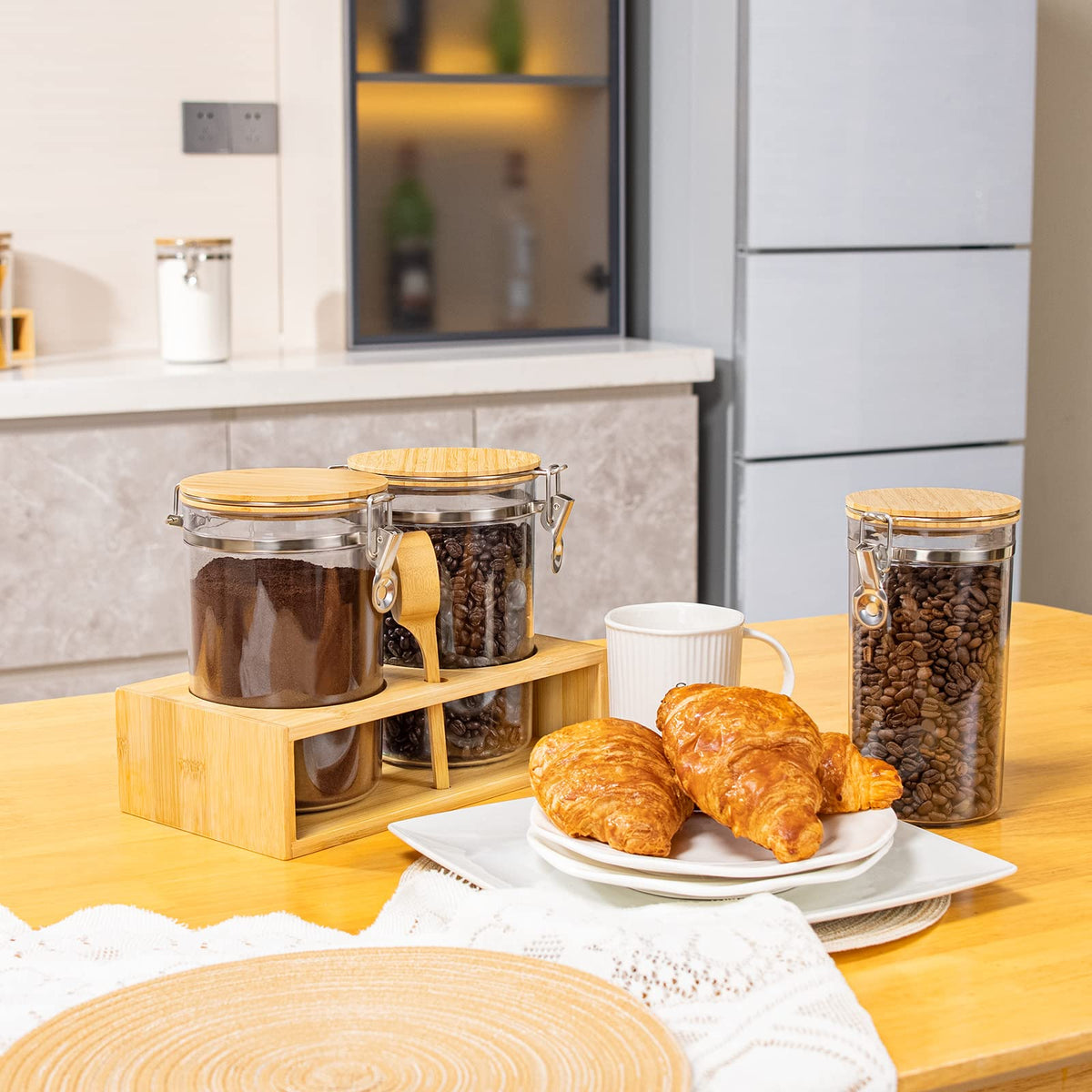 Yangbaga stand with spoon keeps counters neat and organized
