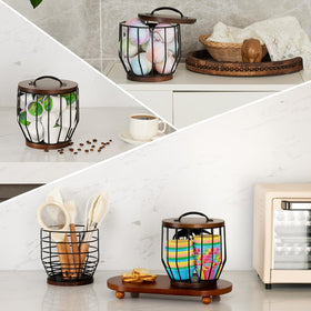 Yangbaga counter-top organizer keeps filters and pods within reach.