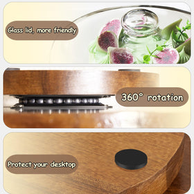 Yangbaga glass dome lid adds textured look while protecting pastries.