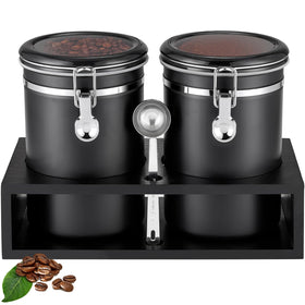 Yangbaga ground coffee storage container with shelf for organized kitchen storage.