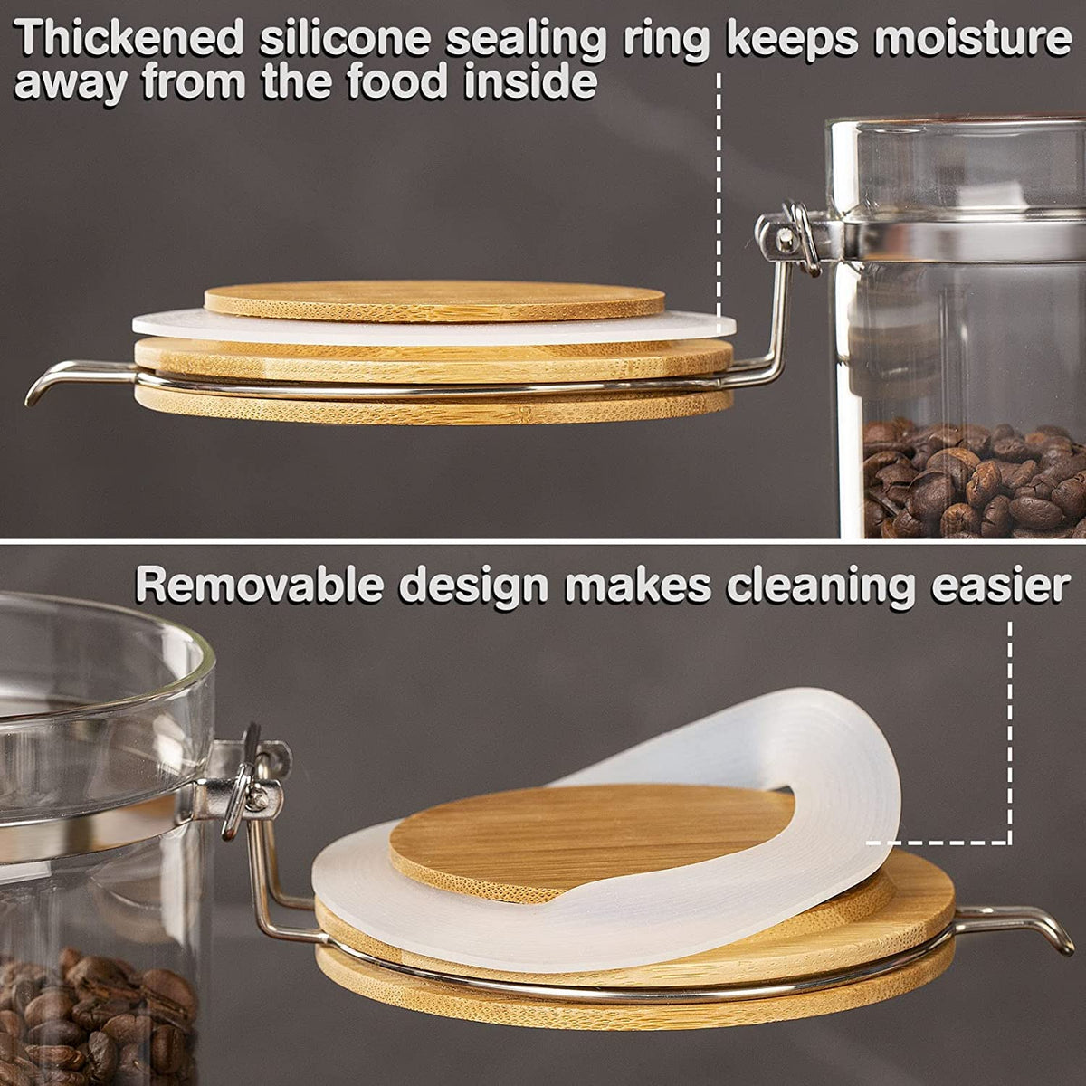 Yangbaga leakproof lid lock catch closeup with silicone seal