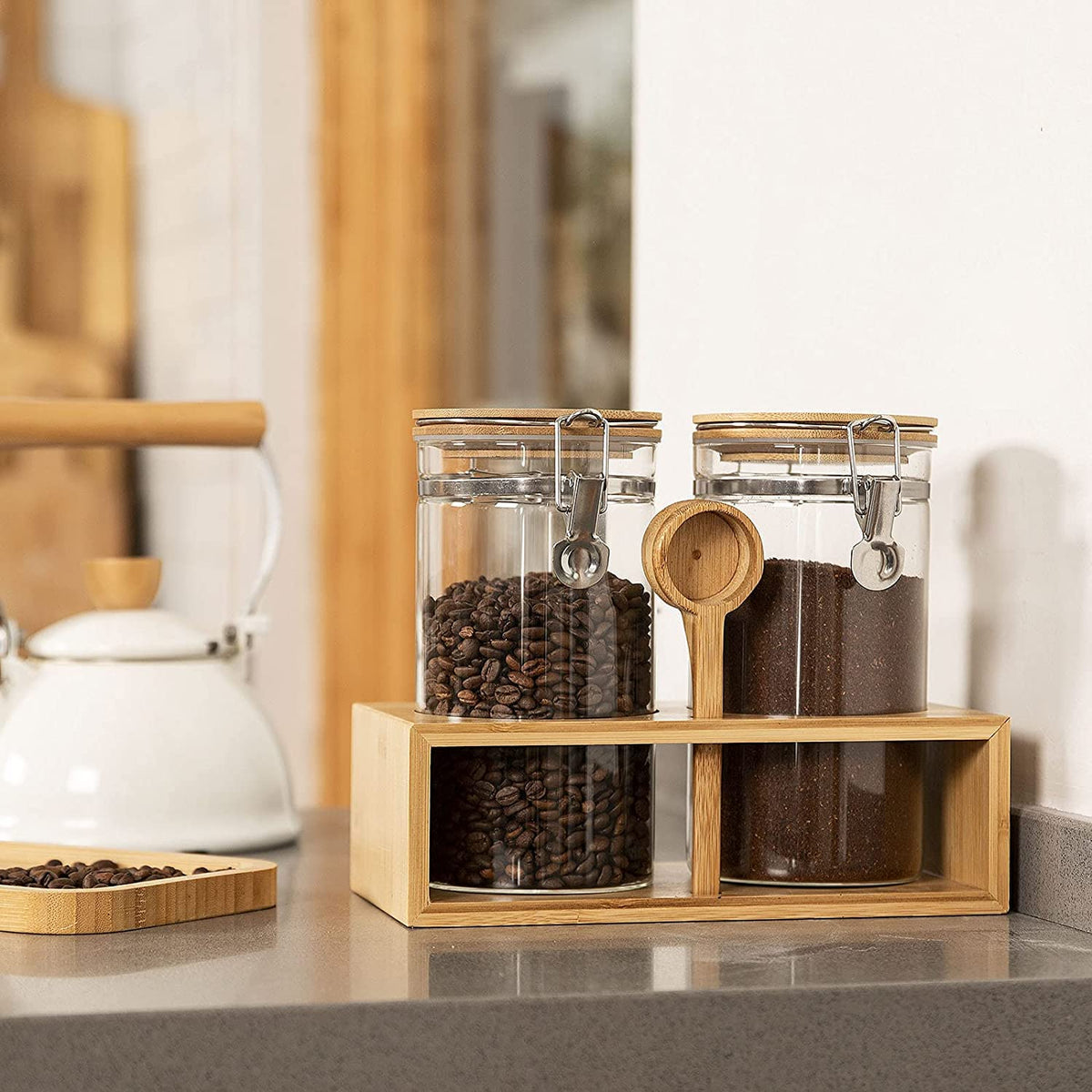 Yangbaga lid spoon and stand color-coordinated for cohesive kitchen look