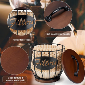 Yangbaga multipurpose storage basket holds K-cups, tea bags, and accessories.