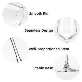 YANGNAY stemware with seamless base reduces tipping during meals