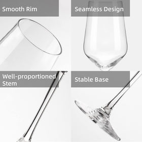 YANGNAY tapered-bowl-13oz glass, suitable for both white and red wines