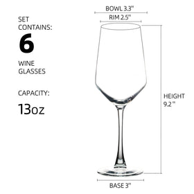 YANGNAY six pack wine glasses with tapered bowls enhance aroma
