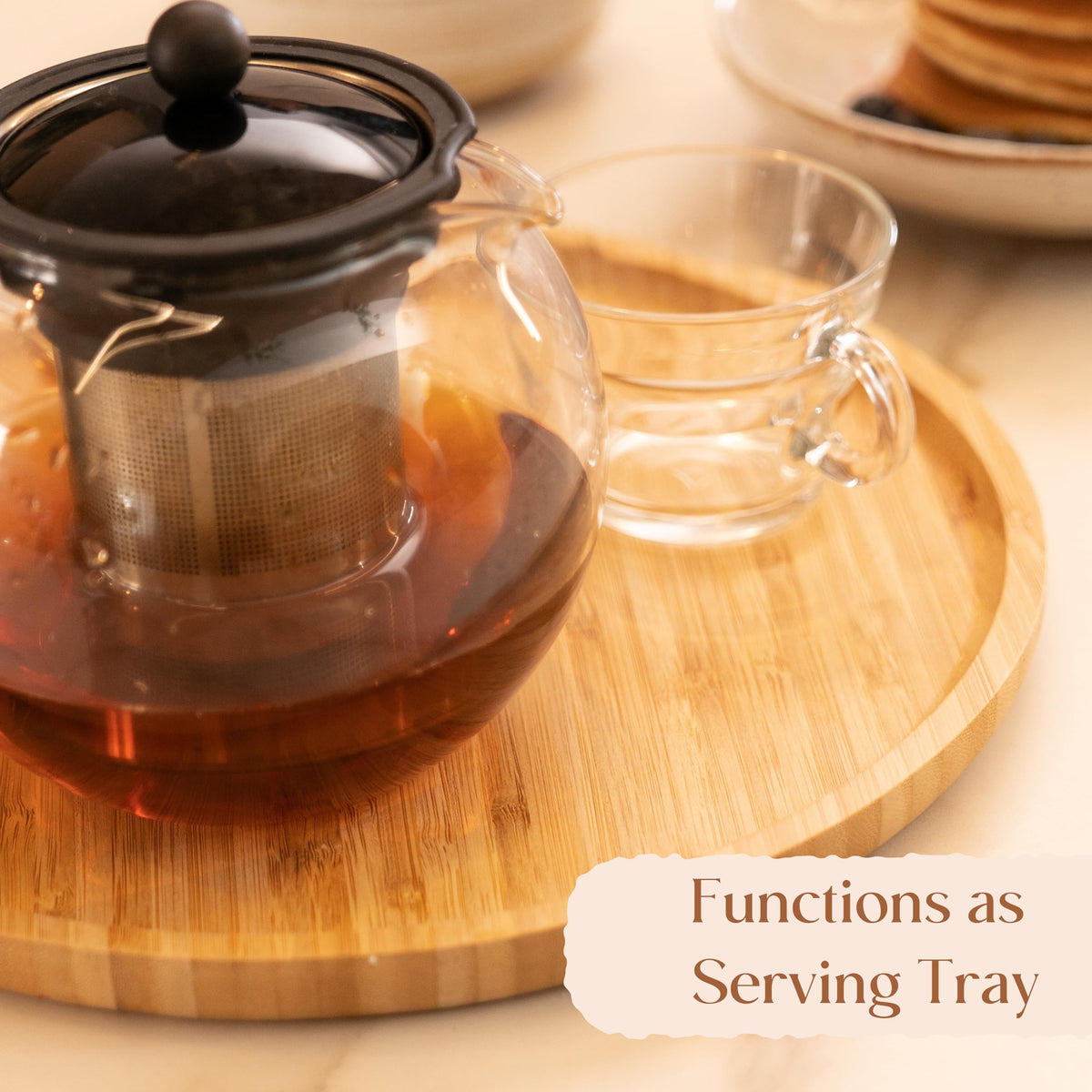 YANGQIHOME bamboo platter is easy to wipe clean after gatherings.
