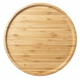 YANGQIHOME bamboo serving platter with 13.8-inch diameter for stylish charcuterie presentations.