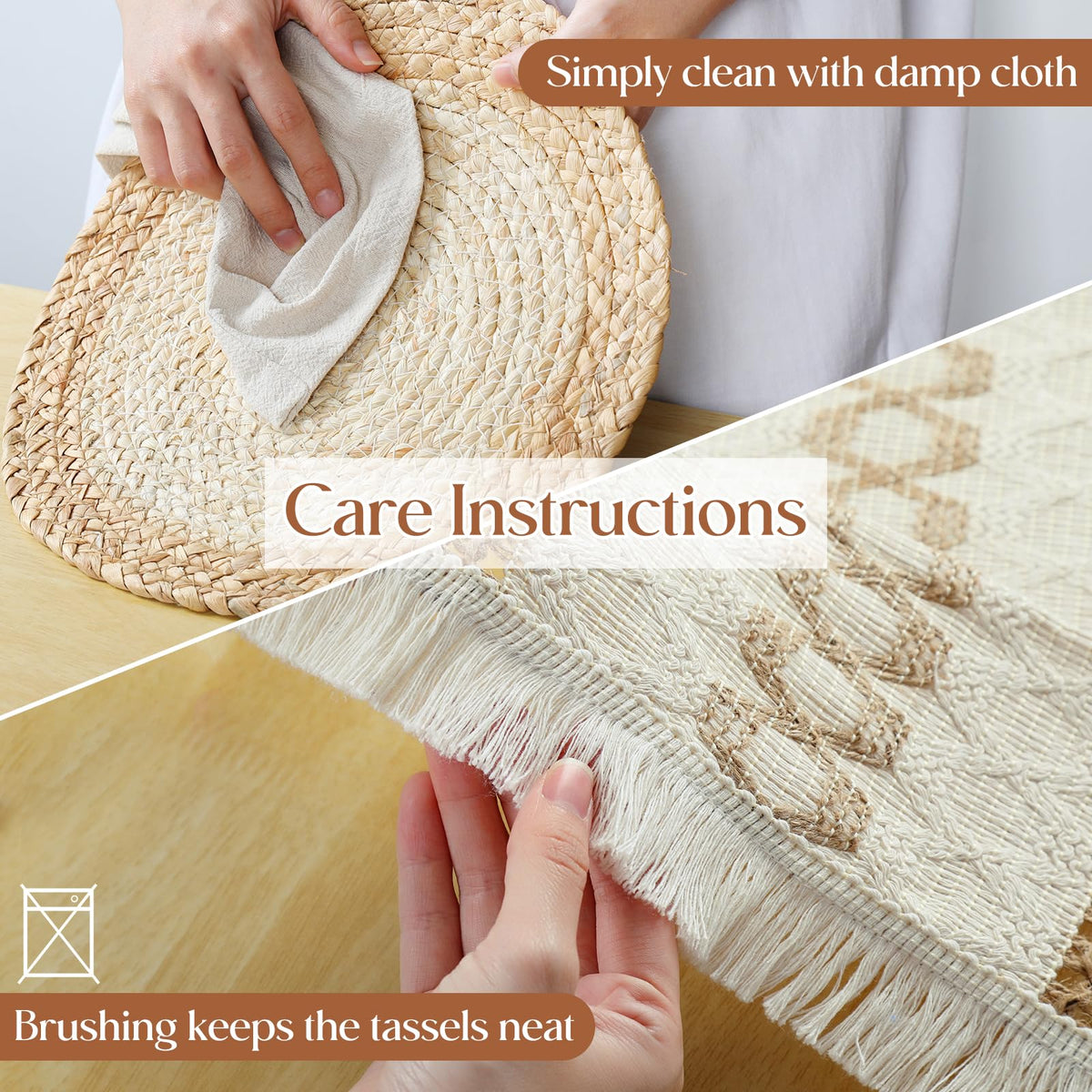 YANGQIHOME placemats are easy to clean for quick after-dinner care.