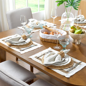 YANGQIHOME mixed shapes placemats for versatile styling and layered tablescape.