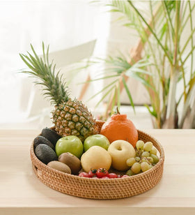 YANGQIHOME cut-out handles tray for easy transport and versatile display on countertops.