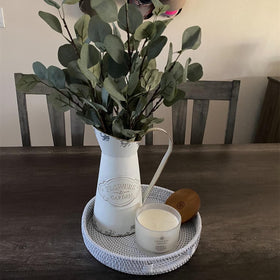 Decorative tray by YANGQIHOME organizing items on a countertop.