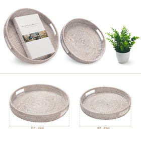 YANGQIHOME ottoman tray used on a coffee table for beverages and snacks.