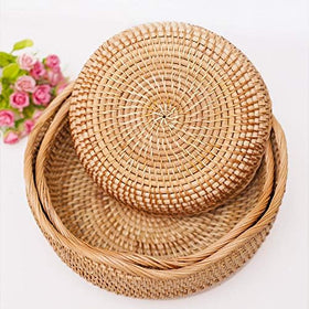 YANGQIHOME rattan basket woven texture detail highlights craftsmanship