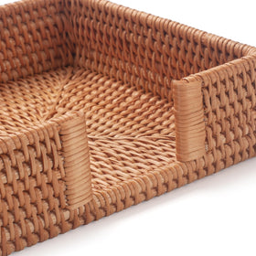 YANGQIHOME rattan napkin holder square bathroom setup adds subtle natural charm
